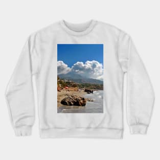 Burriana Beach Nerja Spain Crewneck Sweatshirt